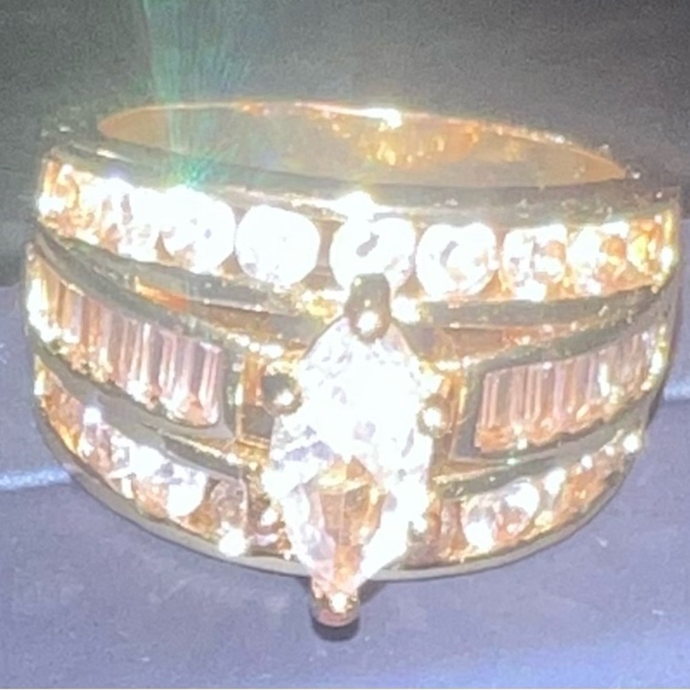 Gold and Silver Crystal Ring